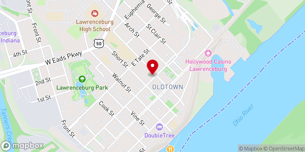 Map showing location of First Apostolic Bible Church