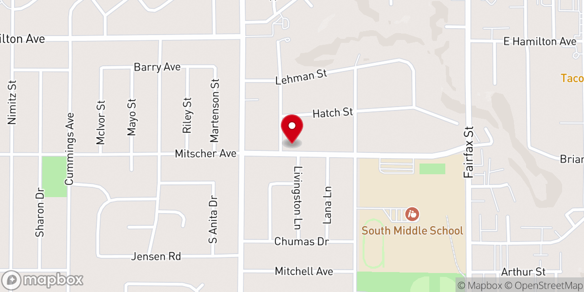 Map showing location of Faith Church