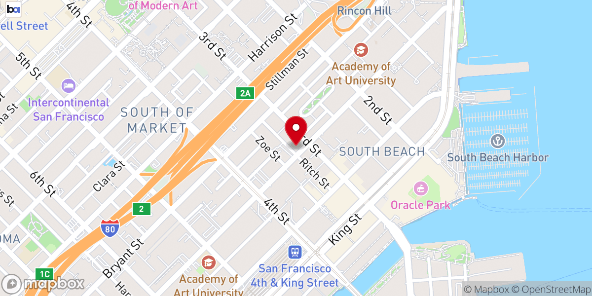 Map showing location of Epic Church San Francisco