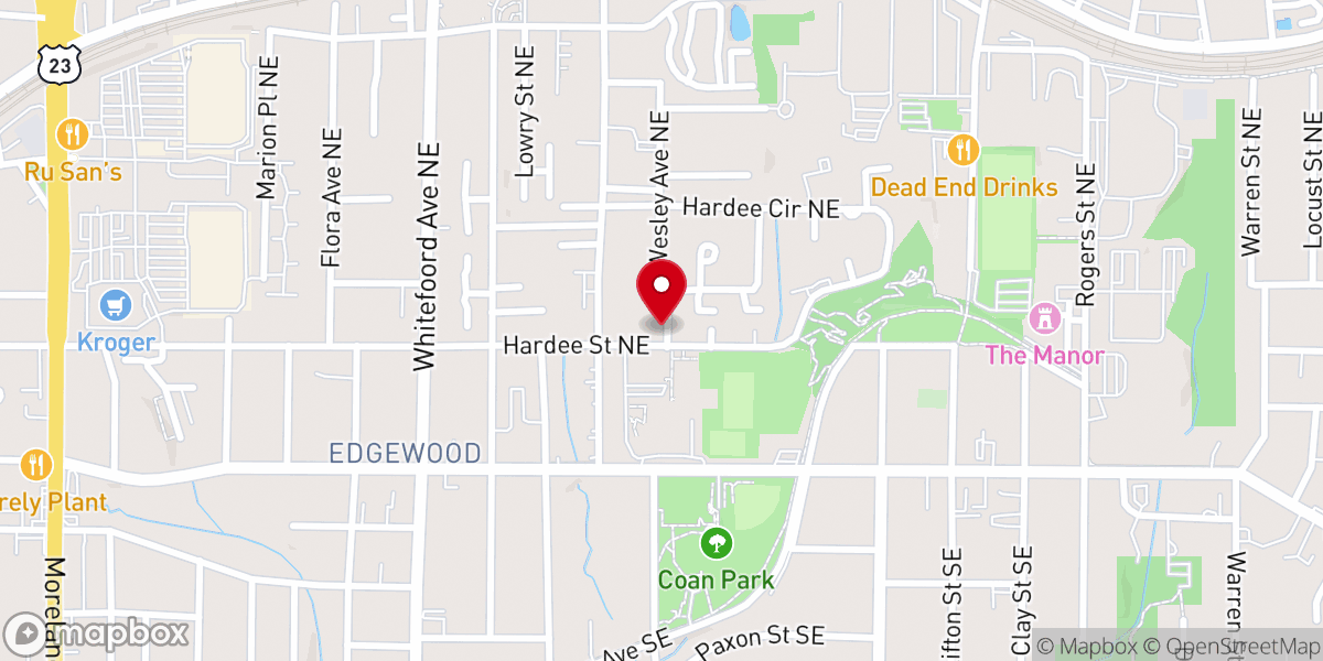 Map showing location of New Saint John Baptist Church