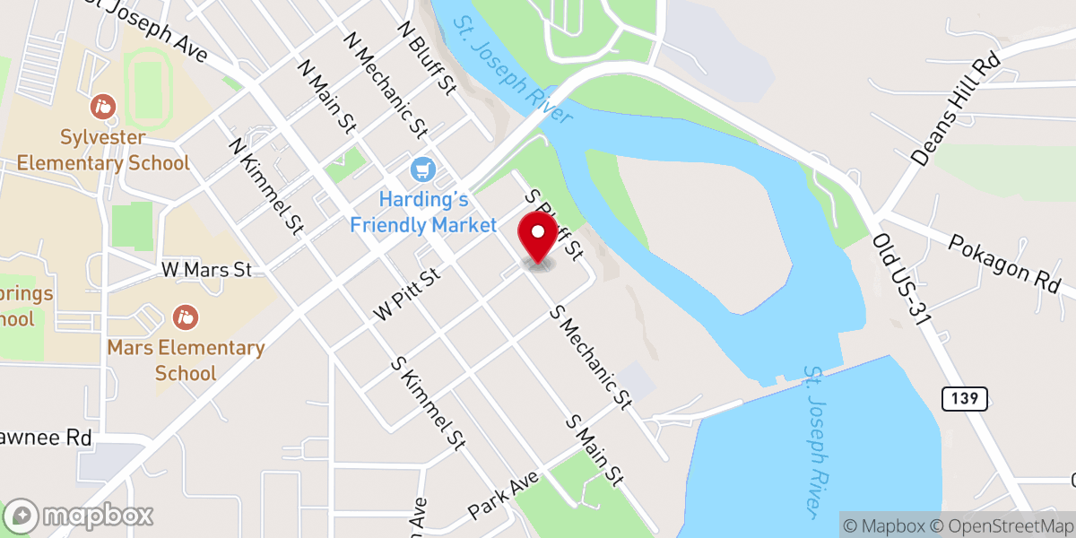 Map showing location of Evangelistic Tabernacle Church