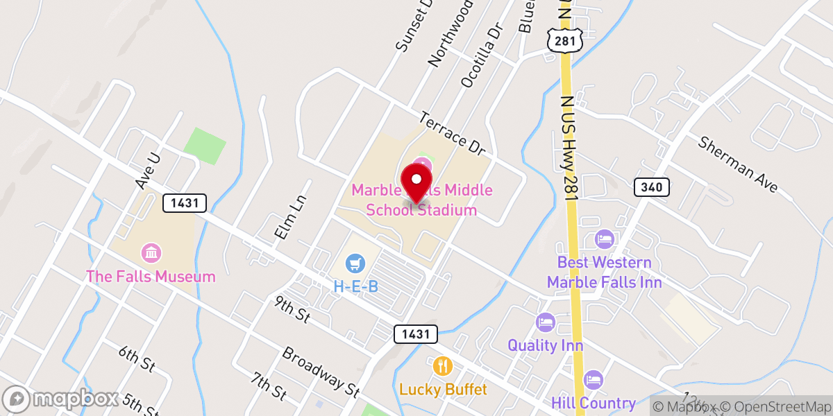 Map showing location of Austin Ridge Bible Church Highland Lakes