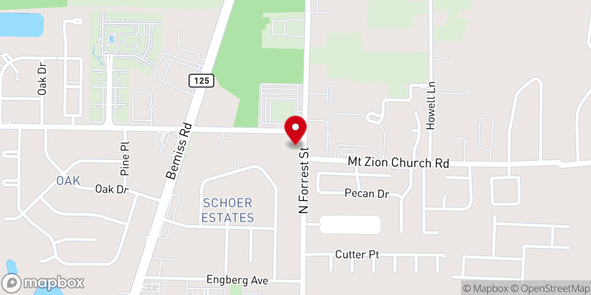 Map showing location of North Valdosta Church