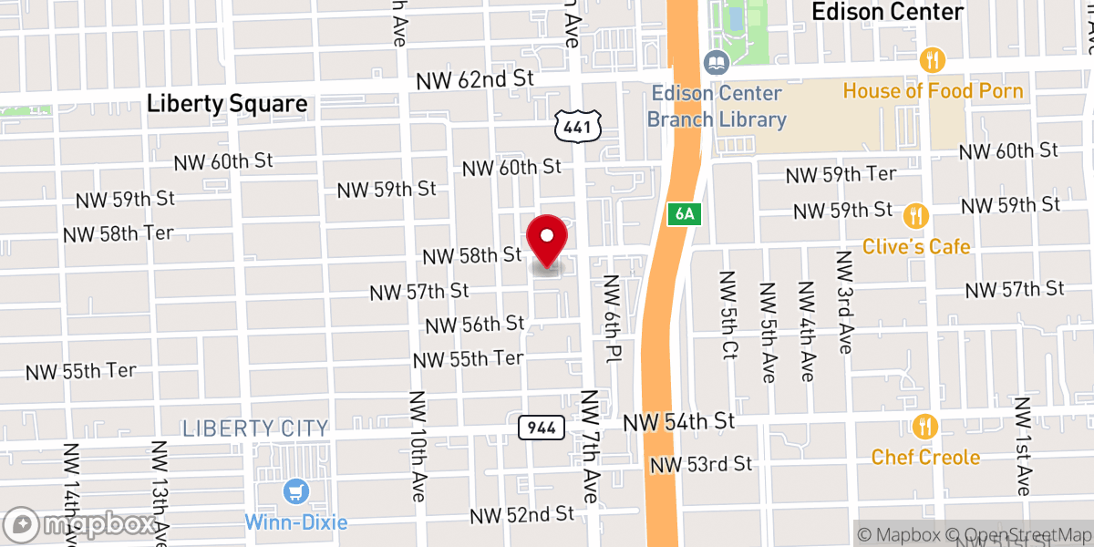 Map showing location of Friendship Missionary Baptist Church