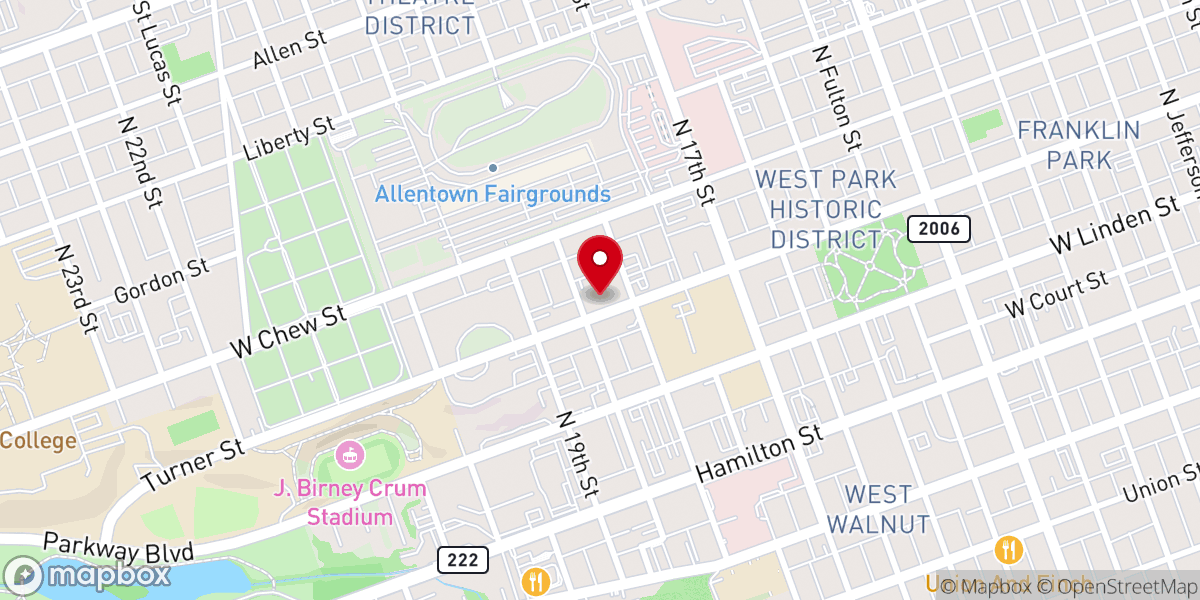 Map showing location of Lehigh Valley Catholics
