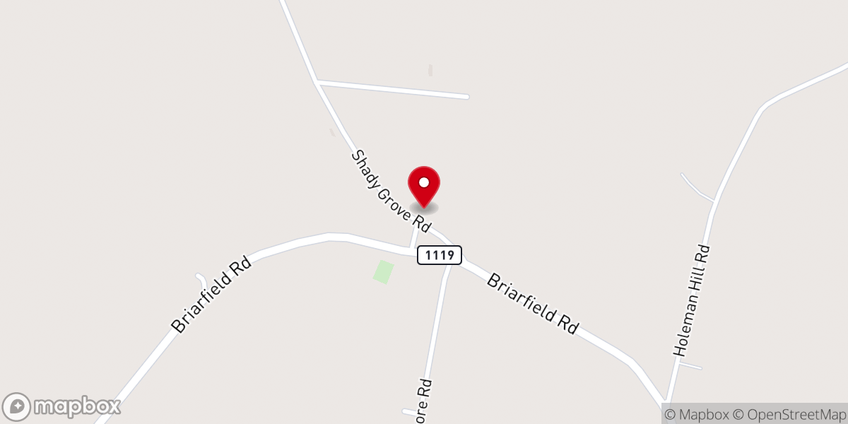 Map showing location of Union Grove General Baptist Church