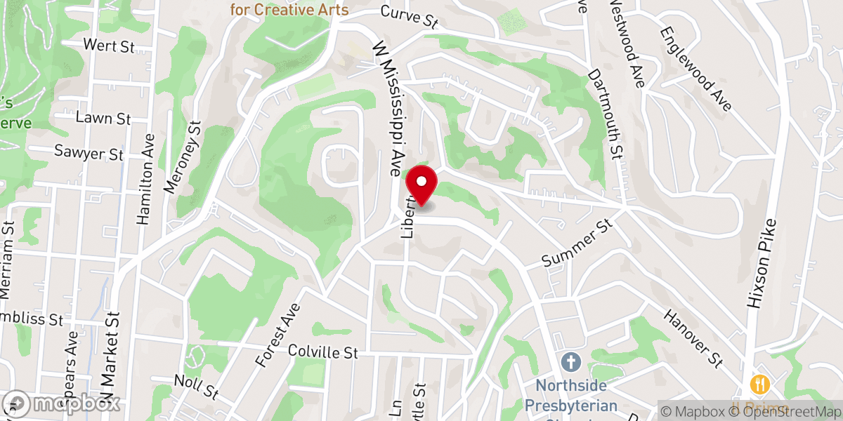 Map showing location of St. Marks United Methodist Church
