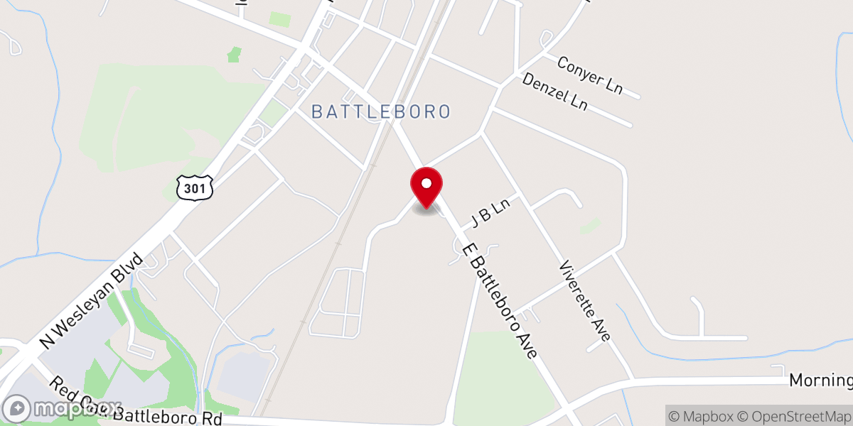 Map showing location of St. John's Episcopal Church