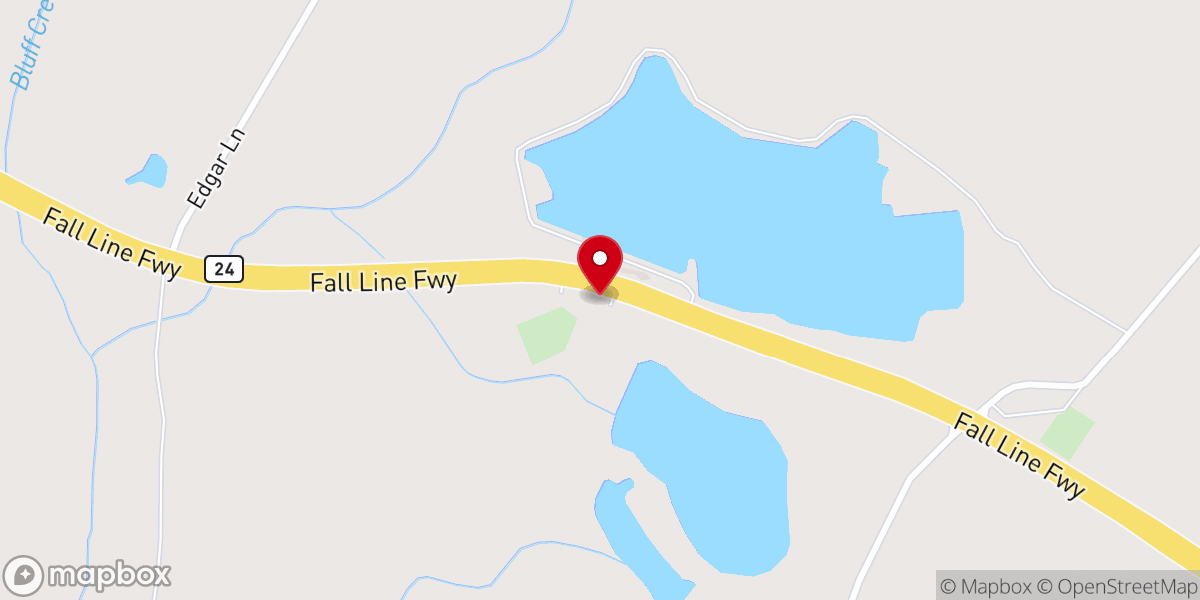 Map showing location of Poplar Springs Missionary Baptist Church