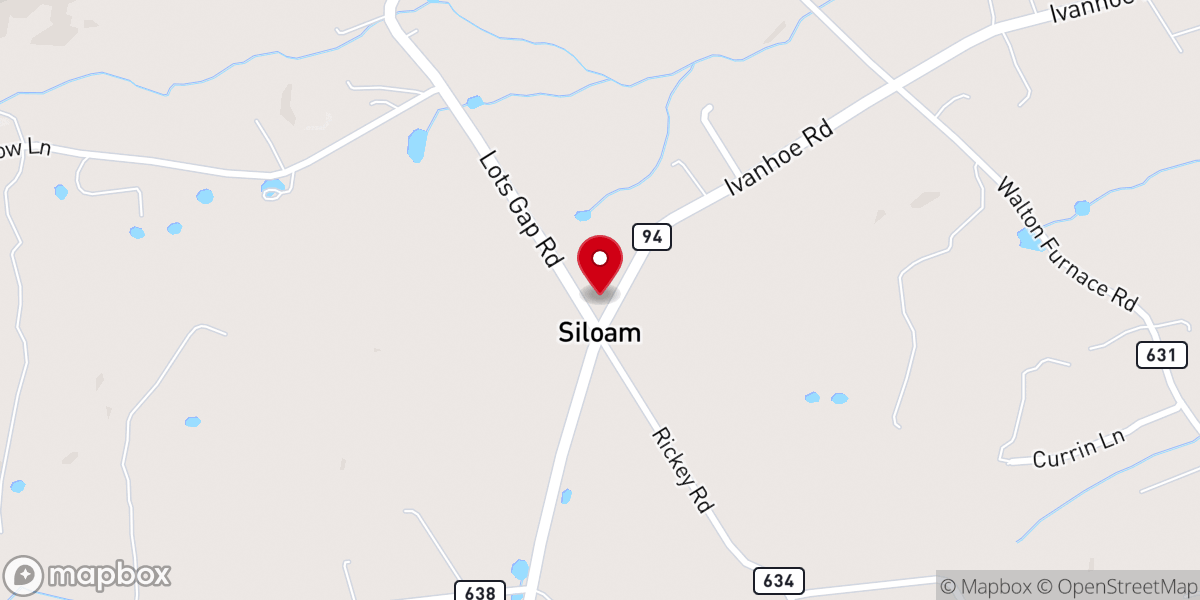 Map showing location of Siloam Gospel Tabernacle