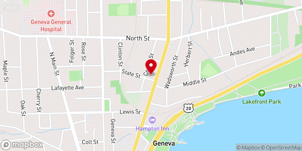 Map showing location of Our Lady of Peace