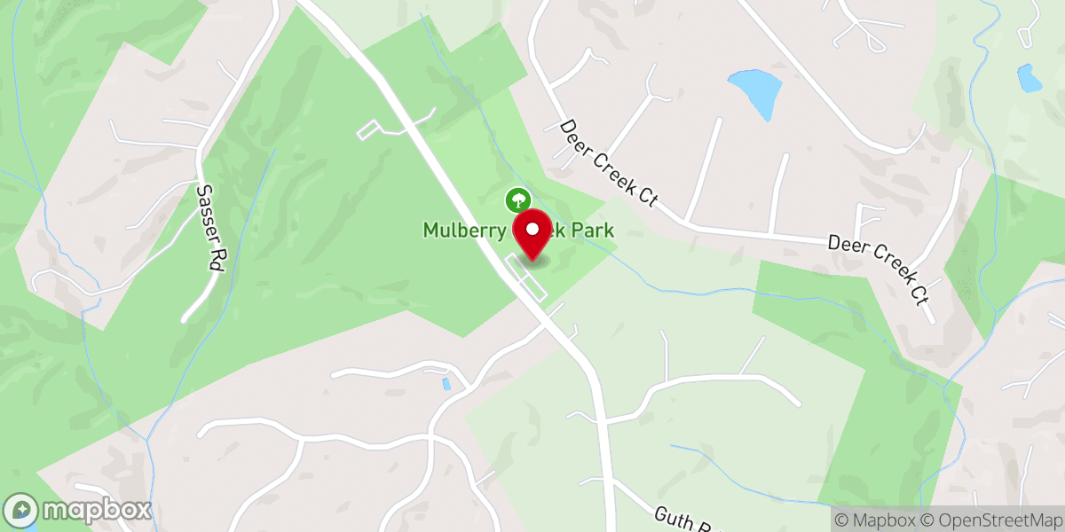 Map showing location of Mulberry Creek Park & Community Center
