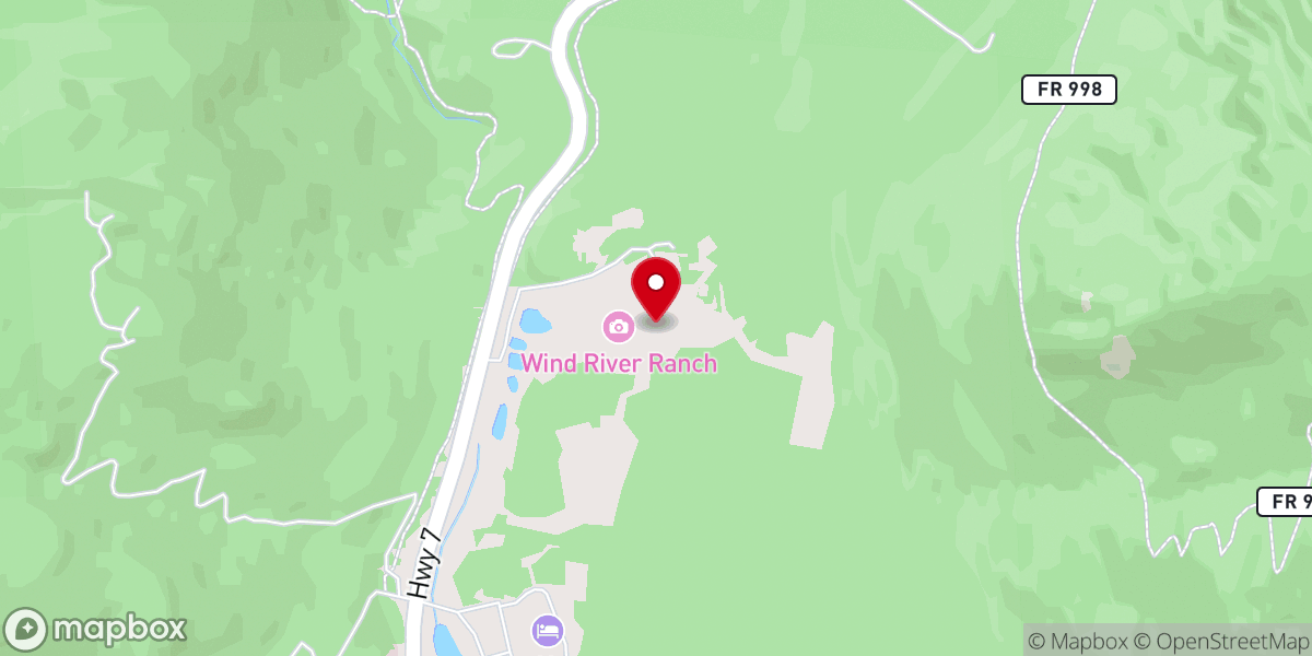 Map showing location of Wind River Ranch