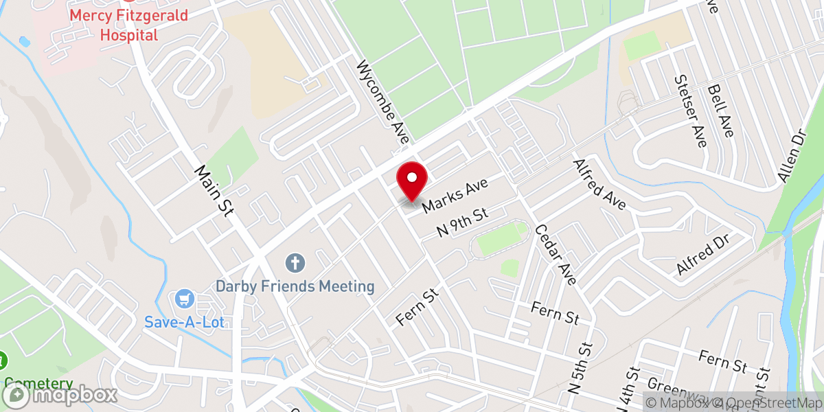 Map showing location of First Baptist Church