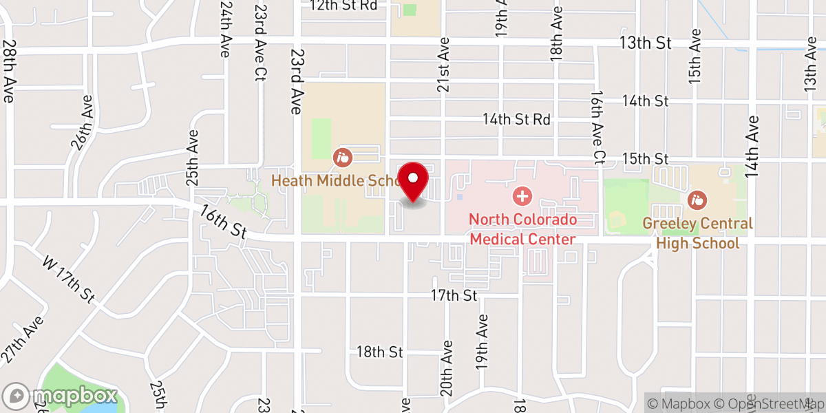 Map showing location of First Congregational Church of Greeley