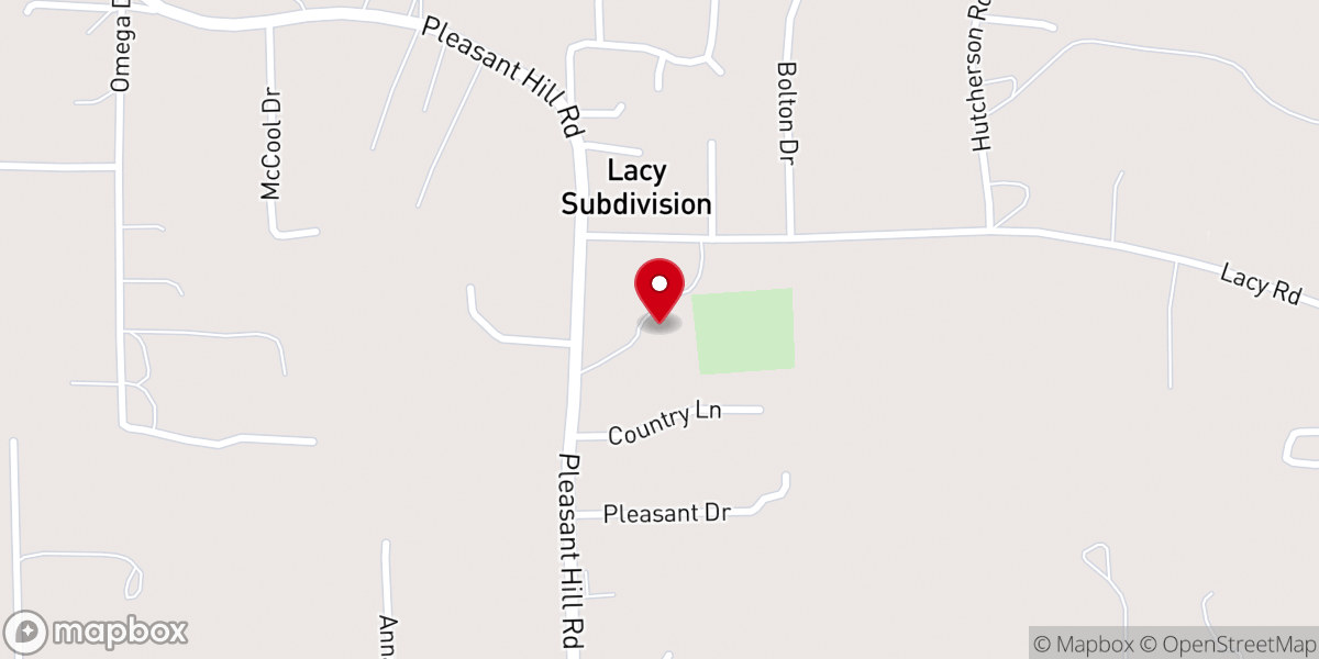 Map showing location of Pleasant Hill Baptist Church