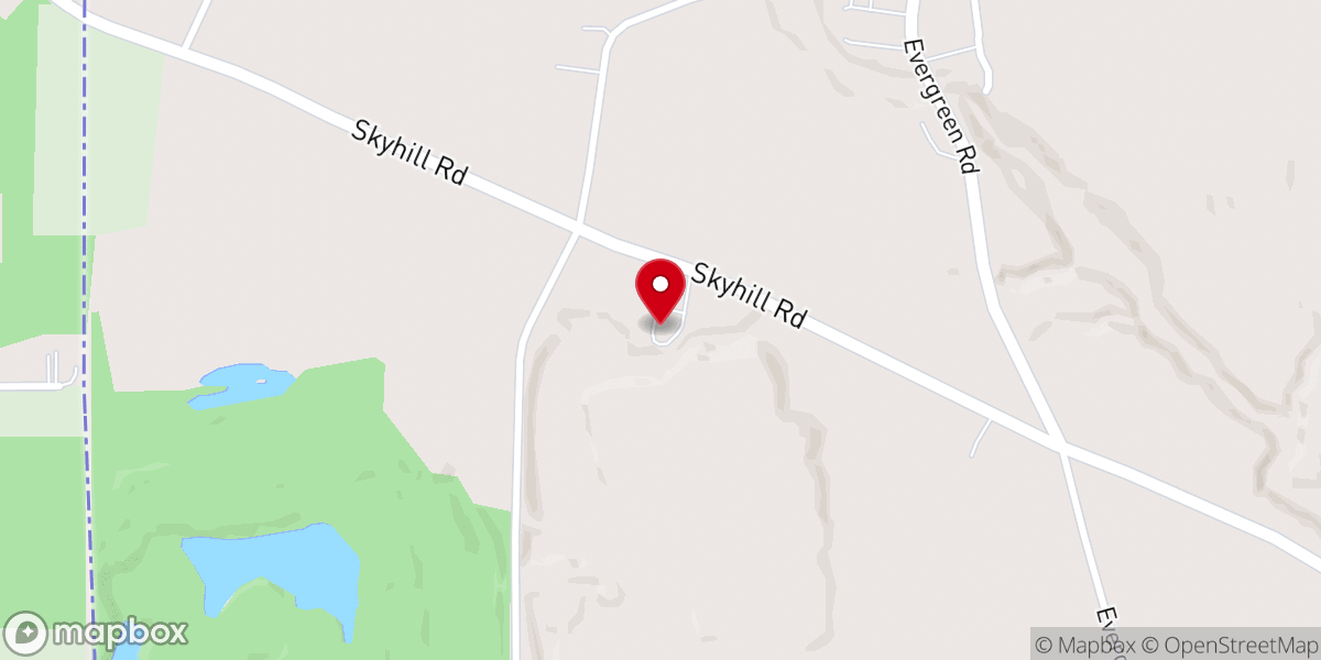 Map showing location of Mahoning Presbyterian Church