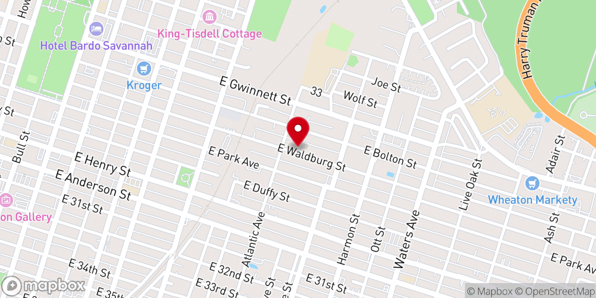 Map showing location of Second Bryan Baptist Church