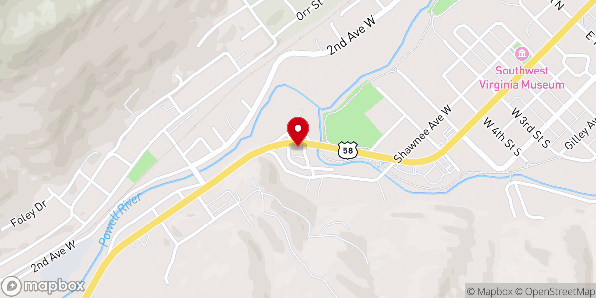 Map showing location of Food Bank of Wise County