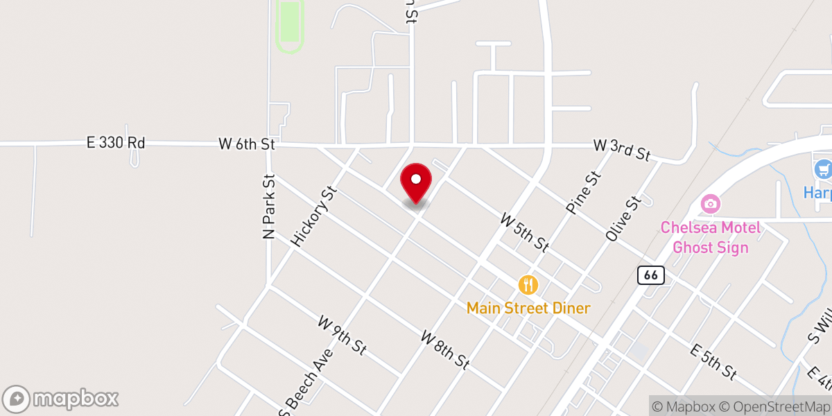 Map showing location of Chelsea Memorial United Methodist Church