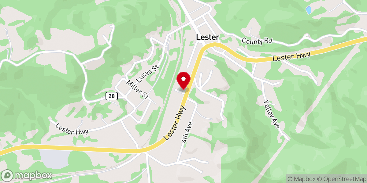 Map showing location of Lester Church of Christ