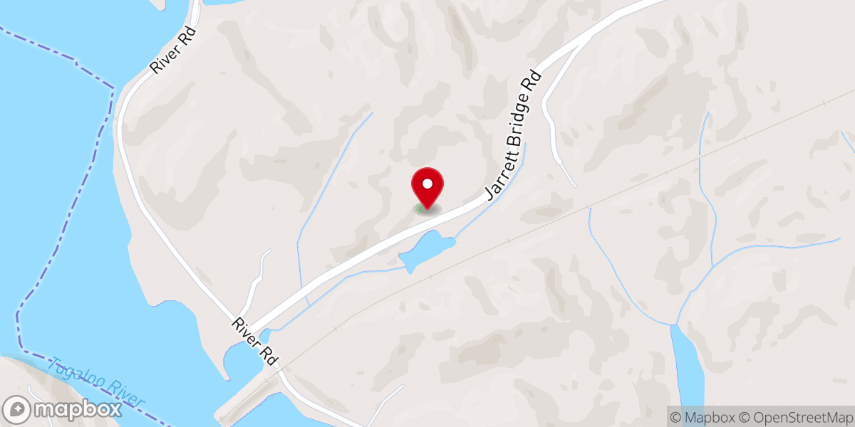 Map showing location of Tugaloo Church