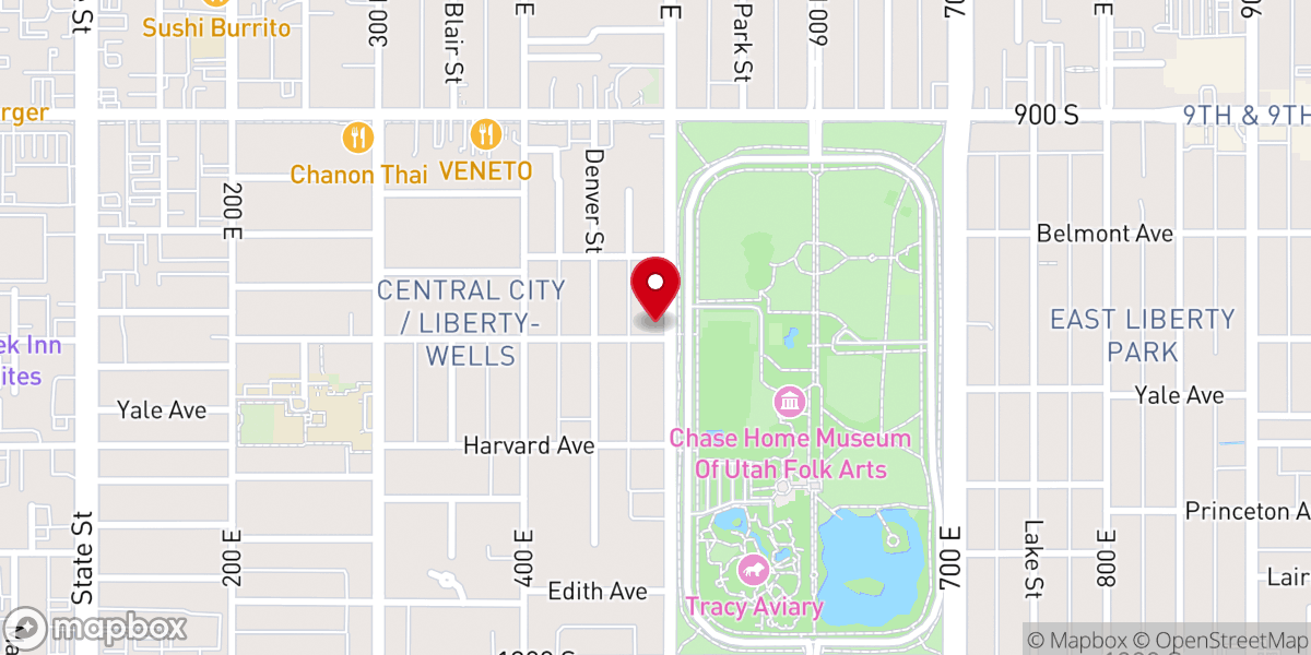 Map showing location of Sudanese Community Church of Salt Lake City