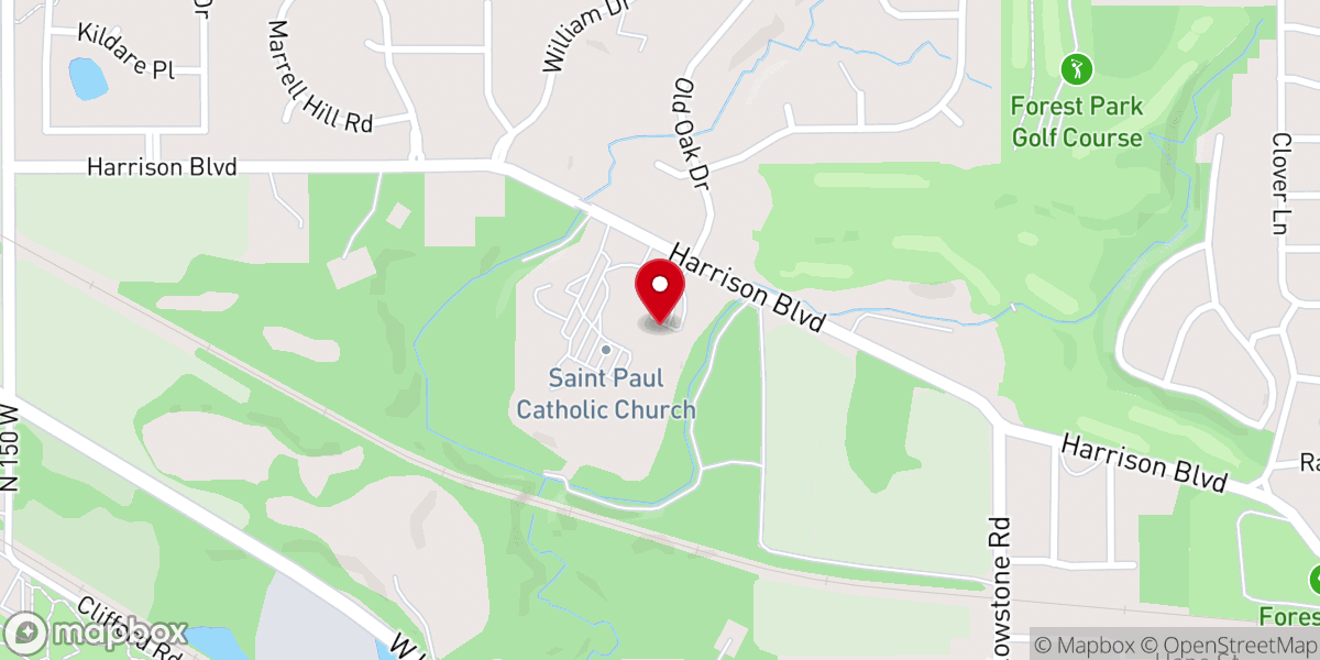 Map showing location of Saint Paul Catholic School