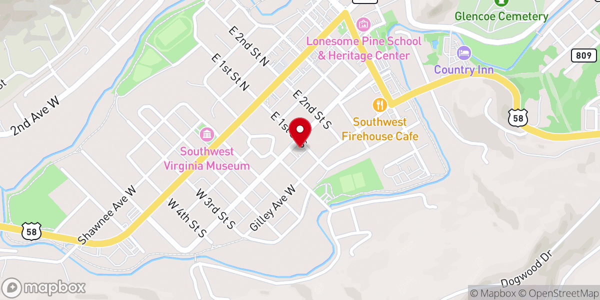Map showing location of Trinity United Methodist Church