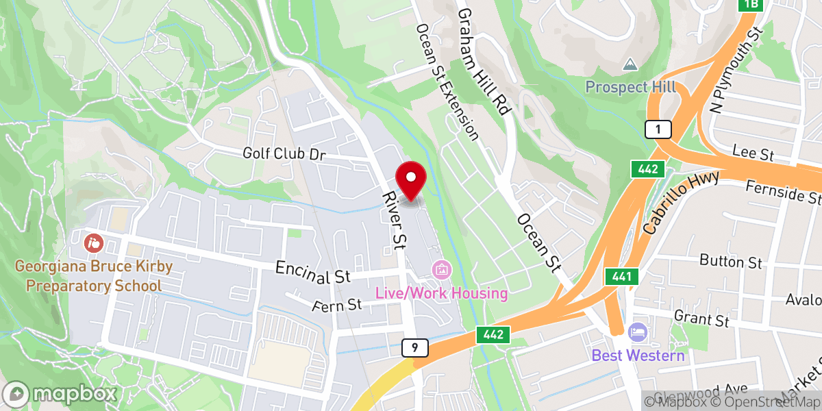 Map showing location of Tannery Arts Center