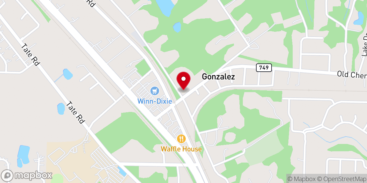 Map showing location of Gonzalez Baptist Church - Food Distribution Center