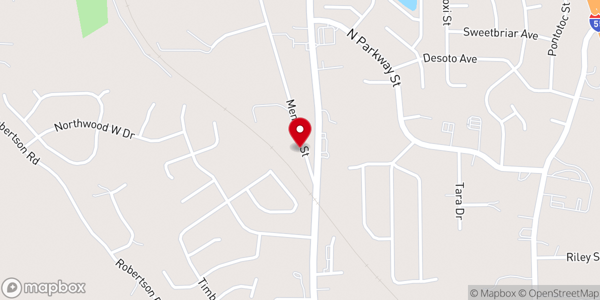 Map showing location of The Hill-Hernando Church Family/Oak Hill Regional CDC