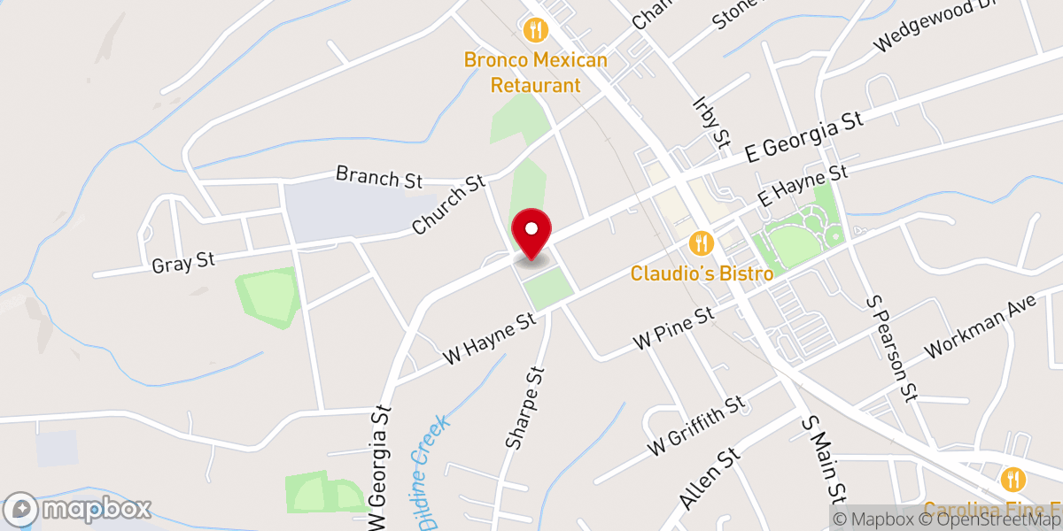 Map showing location of Emma Gray Methodist Church