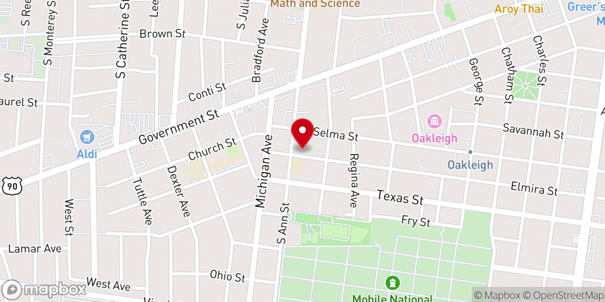 Map showing location of Christ Anglican Church