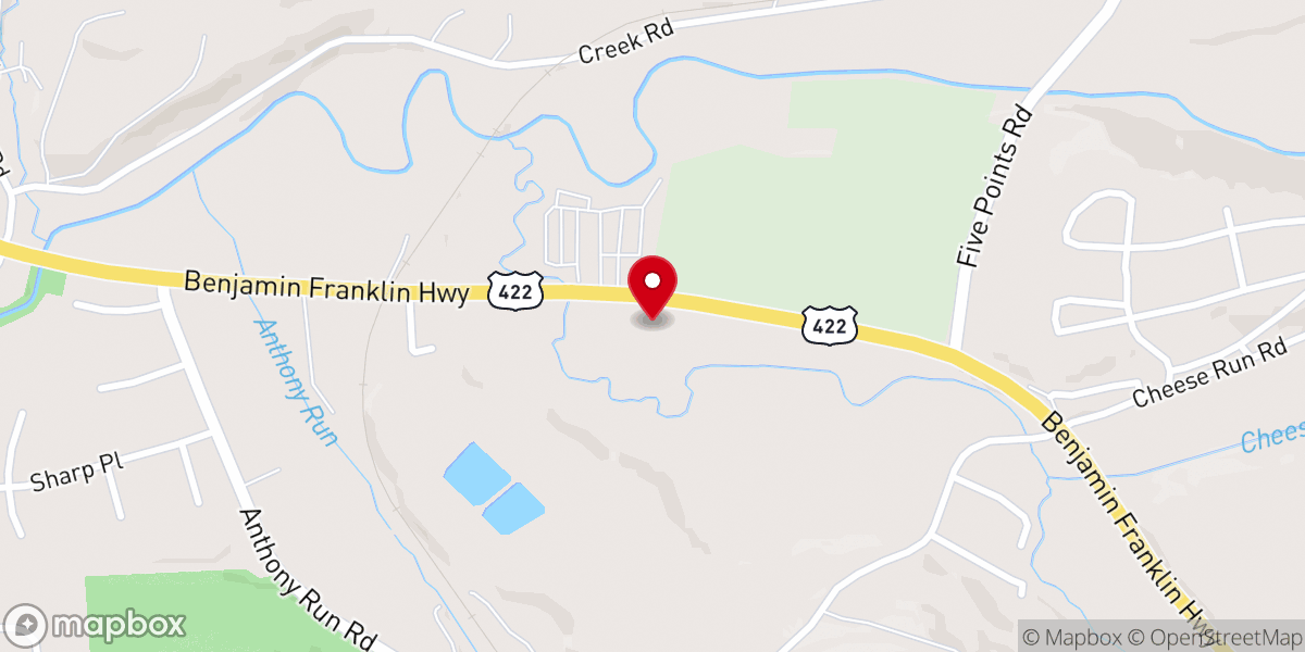 Map showing location of The Rock Church Kiski Valley