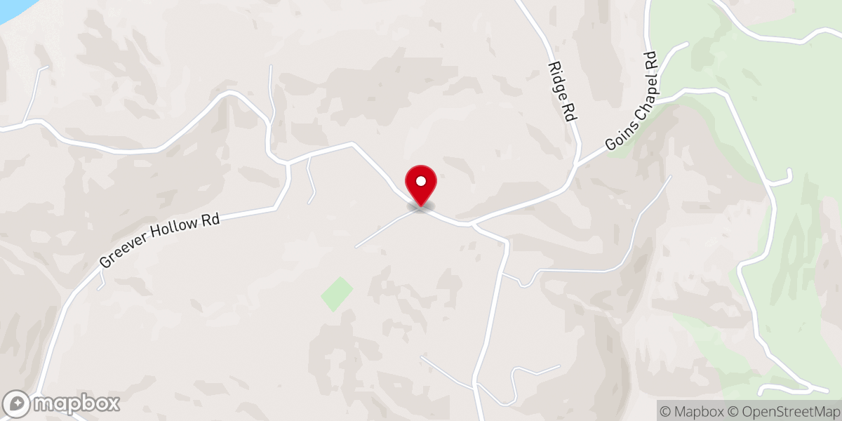 Map showing location of Goins Chapel