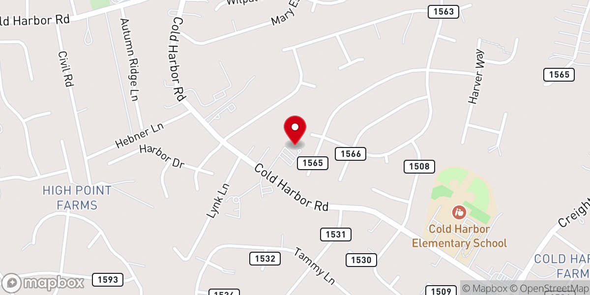 Map showing location of Cold Harbor Road Church-Christ