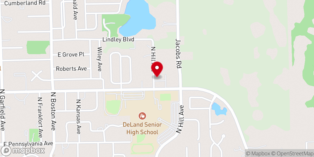 Map showing location of Tomoka Christian Church - DeLand Campus