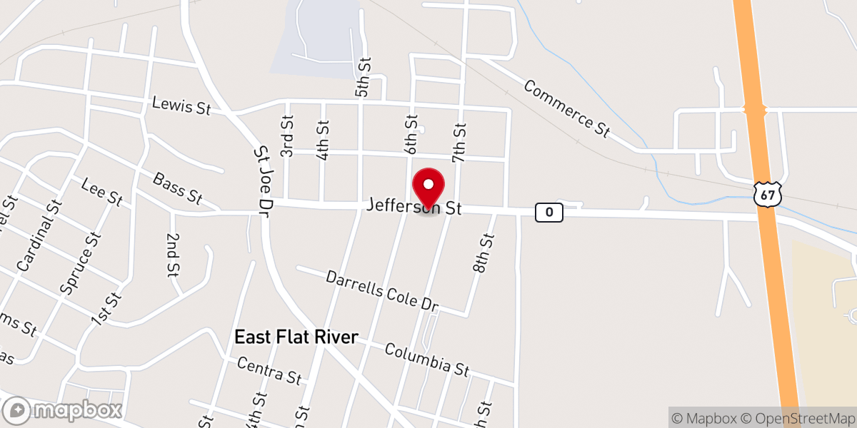 Map showing location of Bethel General Baptist Church