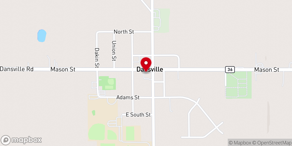 Map showing location of Dansville Village Hall