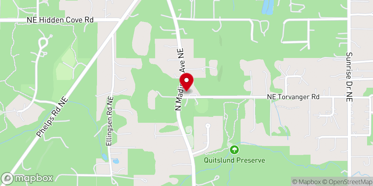 Map showing location of Port Madison Lutheran Church