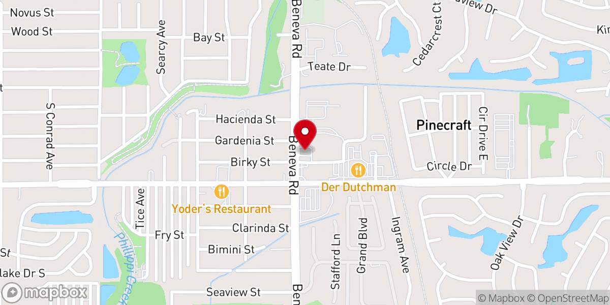 Map showing location of Palm Grove Mennonite Church