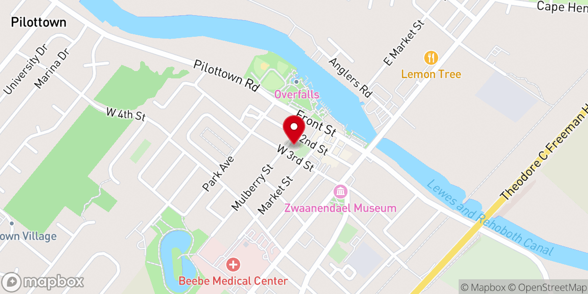 Map showing location of St. Peter's Episcopal Church