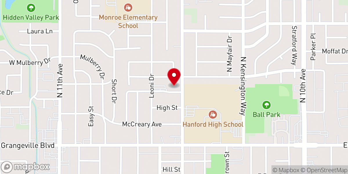 Map showing location of Calvary Hanford