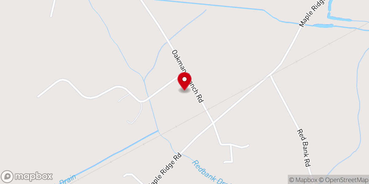 Map showing location of Oakman Church