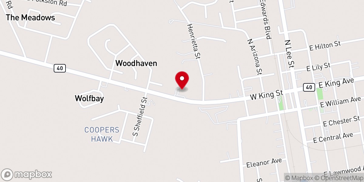 Map showing location of Hidden Treasures Assembly God