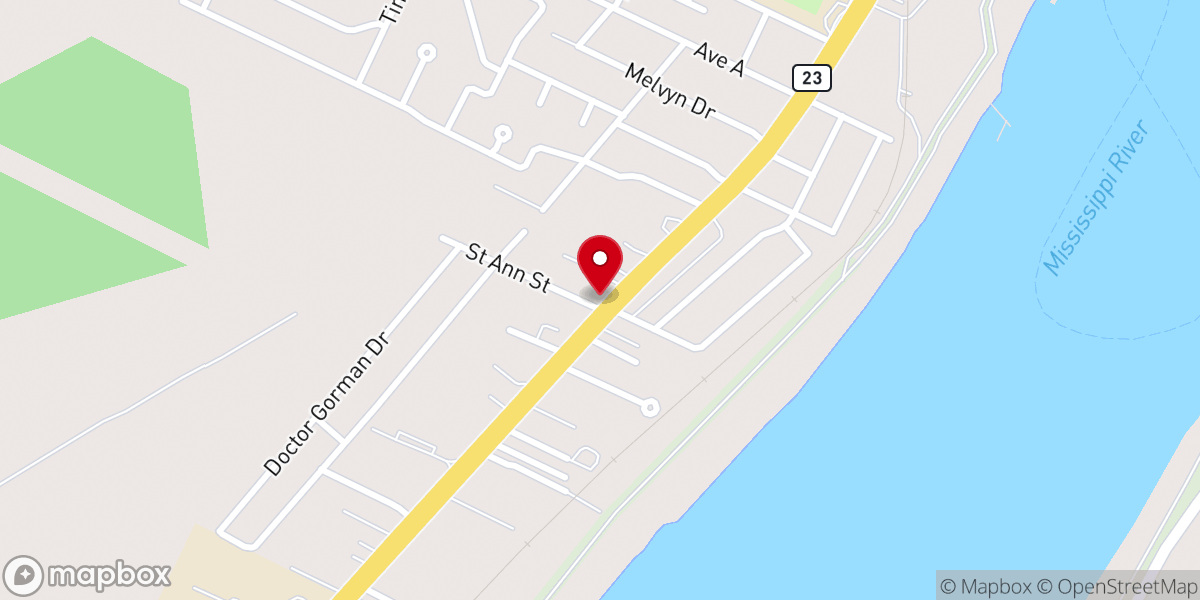 Map showing location of Belle Chasse Independent Church