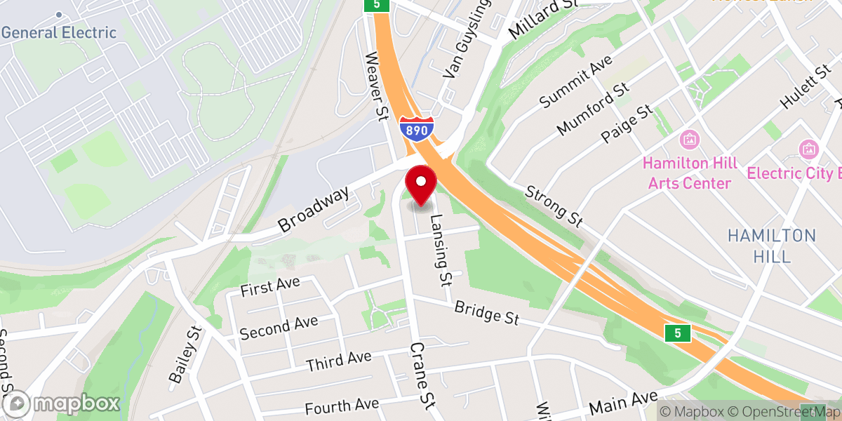 Map showing location of Saint Adalbert Catholic Church