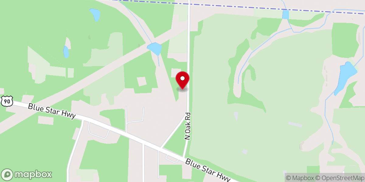 Map showing location of Harvest Assembly of God
