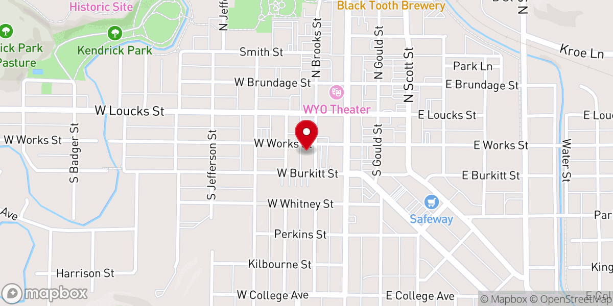 Map showing location of First Congregational Church - Sheridan, WY